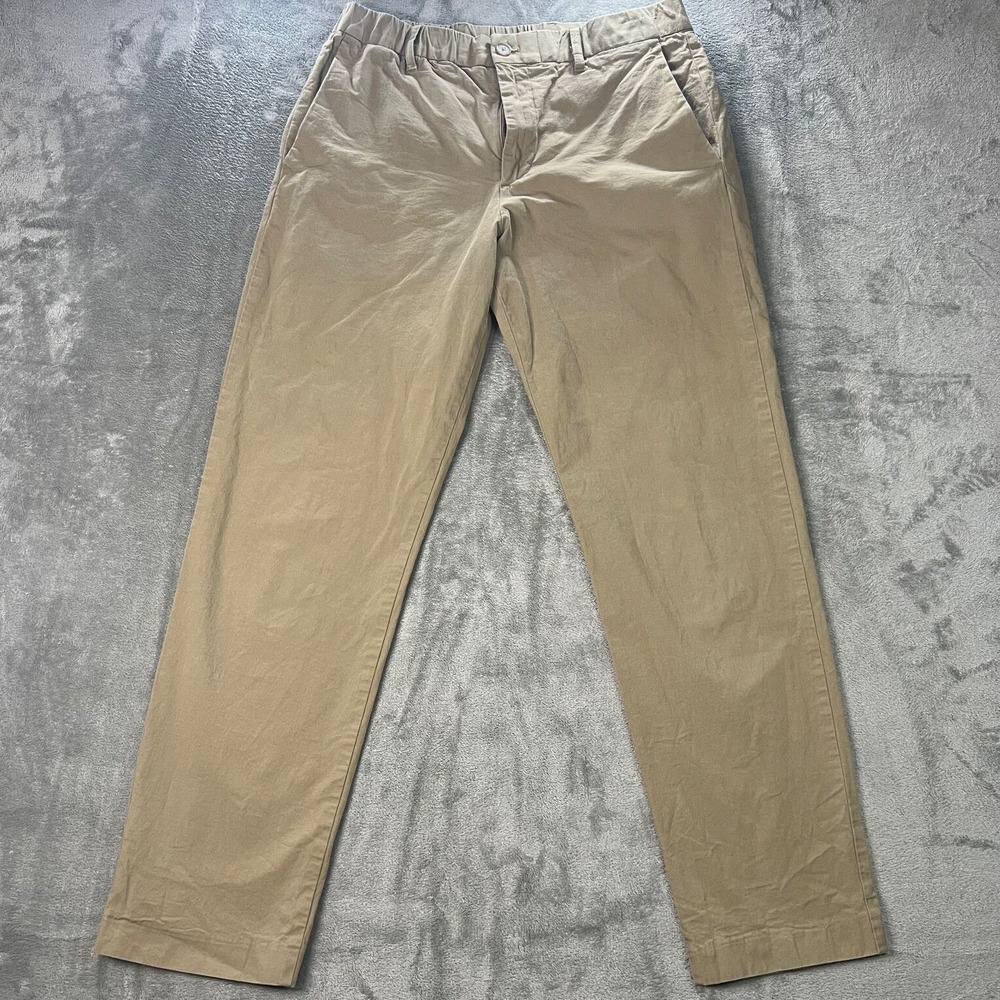 NN07 Theodor 1447 Pants Mens 30x32 Khaki Tan Solid Elastic Waist Chinos Preppy